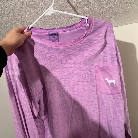 PINK Victoria's Secret Tops - Long sleeve purple PINKVS shirt